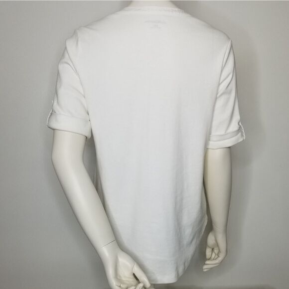 Craft & Barrows Women's‎ White V Neck Pull Over Size PXL - Picture 6 of 10